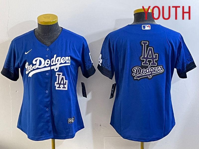 Youth  Los Angeles Dodgers blank 2024 blue jersey 202411256